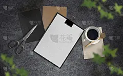在混凝土背景上排列着文具