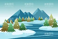 冬天背景   - 源文件下载【酷图网】冬天背景,冬日背景,冬日风景,下雪,雪地,寒冷,冬天壁纸,景色,自然季节,冬季,插图,冰天雪地,手绘,卡通,风景地形,