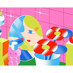 Maiko Sugiyama 杉山真依子，是一位来自日本东京的插画艺术家，毕业于武藏野美术大学视觉传达专业，她擅长利用强烈鲜明的色彩，创作出一幅幅缤纷的、想象力无比丰富的日系少女风的作品，营造出风格鲜明、活力满满的视觉氛围。
