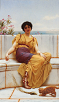 John William Godward (1861-1922) Idleness Oil on canvas 1900