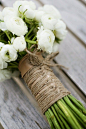 Cream Ranunculus  hand tied with twine !