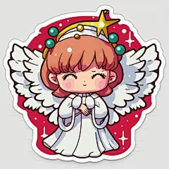 可爱的小精灵小天使卡通人物插画矢量图设计素材