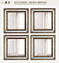 方形仿古金美式玄关镜餐厅组合装饰镜背景墙壁挂镜欧式古典M0040-淘宝网