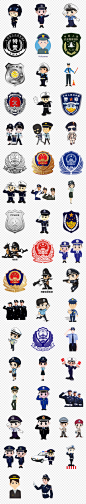 卡通警察公安交警人物警徽海报素材背景图片PNG