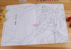 学海轩 醉江湖侠客行 唯美古风涂色线描集 哒哒猫 水彩色铅笔绘画成人学生零基础填色涂色临摹画册书籍古风漫画人物绘本插画作品集-tmall.com天猫