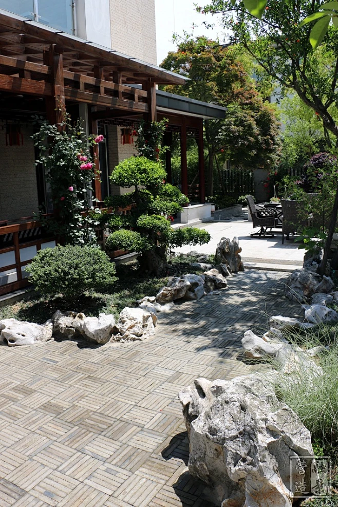 苏州园林设计公司_景观、庭院、花园、别墅庭院设计_园林效果图片_苏州融景景观营造有限公司_融景原创：晋园20图片_中式直线、图片素材-花瓣网