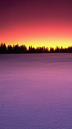 唯美夕阳雪景自然风光手机壁纸