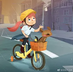 儿童插画#呆猫不呆分享# 非常有自己风格的一位插画师，画面没有明显的肌理效果一样很出彩
ins:_dilekaltintas_#插画#每日一画 ​​​​
