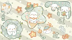 发财被爱 好运常在 送祝福的可爱小动物插画ipad壁纸 电脑壁纸 cr.WM酱