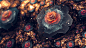 General 1920x1080 abstract fractal flowers digital art 3D bokeh petals