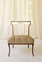 Bel Air Slipper Chair,  SH182. http://www.fschumacher.com/products/furnishings/tearsheets/SCH_SH182_tearsheet.pdf #Schumacher