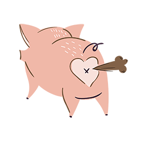 手绘可爱小猪插画 PNG免抠图