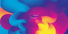 时尚艳丽酷炫丽多彩3D抽象液体运动波浪渐变海报背景图矢量AI素材-淘宝网