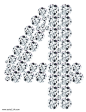 闪耀钻石拼接数字4