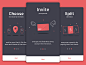 Onboarding for event app mobile design theme dark clean colors thinline icons iphone onboarding app ios