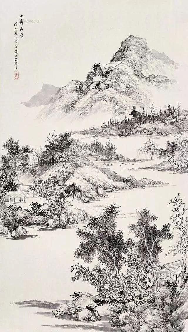 吴镜汀山水画