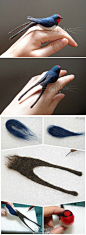 Needle felted swallow tutorial.: 