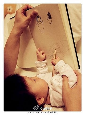 #木朵画#“第一次握笔”，2010／02...