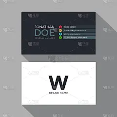 W 字母现代字母名片设计模板