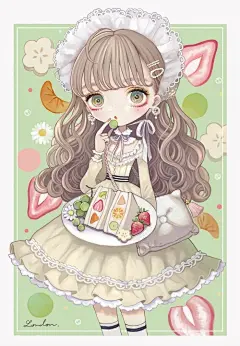 萌妹纸 大眼睛 二次元 美眉 插画 - 堆糖