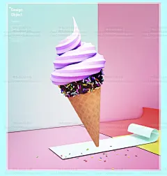 精品9款性冷淡INS时尚立体几何摆件雪糕WEB海报PSD电商UI设计素材-淘宝网