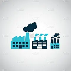 概念,工厂,计算机图标,分离着色,商务,图像,工业,矢量,剪影