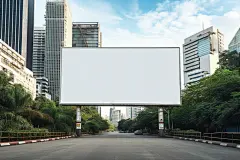 大型户外广告横版高炮广告牌展板样机模型