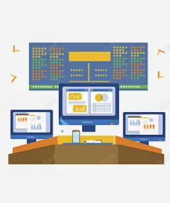 彩绘电脑数据分析 免抠png 设计图片 免费下载 页面网页 平面电商 创意素材