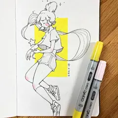 来自插画师 Chelsea Gracei ​​​​单色系少女作品 ​​​​