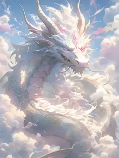 唯美龙水彩插画素材