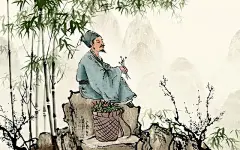 古代人物中医 医师节 水墨插画 国画 竹子 采药 登高中国医师节插画