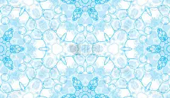 蓝色无缝模式。迷人精致的肥皂泡。蕾丝手绘纺织装饰品。Kaleidosc
