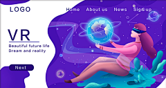 是酷盖吖采集到酷盖_VR科技感插画