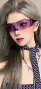General 1600x3423 women long hair scarf 3D CGI juicy lips Asian