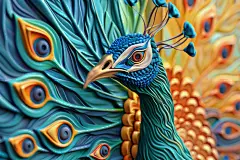 客厅装饰浮雕现代立体浮雕孔雀