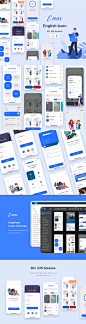  英语学习APP移动应用iOS UI设计套件  