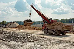 城镇建设建筑施工吊车摄影图片