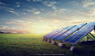 现代工业科技新能源太阳风能绿洲沙漠夕阳海报
