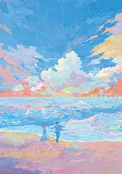 海边舞曲_画画的陶然的插画作品_涂鸦王国_原创插画平台