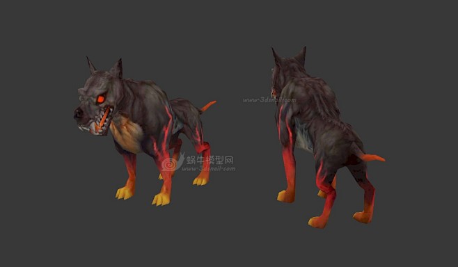 黑狗，地狱犬，变异犬，变异狗3d模型 -...