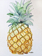 Pineapple Watercolor #Etsy: 