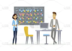 规划系统——现代矢量卡通商业人物插画