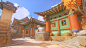 Overwatch - Busan - Temple, Simon Fuchs : This is some environment work I did on the Busan map for Blizzard Entertainment's Overwatch. I was responsible for taking this area from the block out stage to the final product together with Helder Pinto. In thes