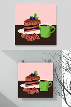 蛋糕唯美大气高端奶茶咖啡饮品素材