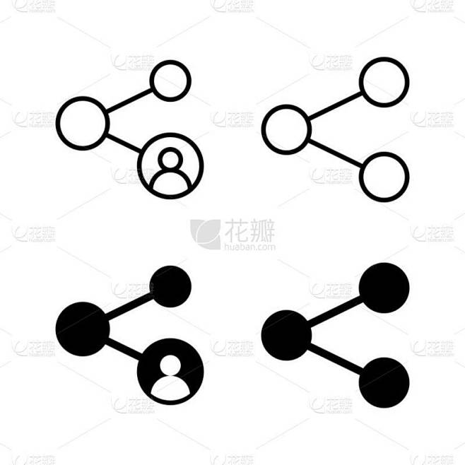 共享图标向量。共享标志和符号