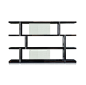 Dalton Bookcase by Minotti —  | ECC : More than a bookcase, an architectural construction, with a facade that calls to mind calssic grace. Thick, shelves create a decidedly horizontal pattern, interrupted here and there by vertical metal segments that cre