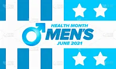 六月全国男性健康月健康教育计划。每年在美国庆祝。医学概念。护理和健康。海报、卡片、横幅和背景。矢量图