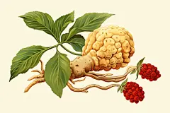 中医三七中草药药材插画