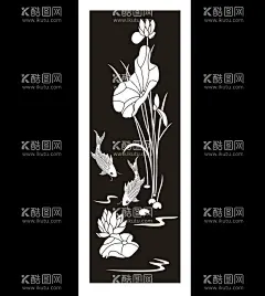 荷花鱼雕刻图案  - 源文件下载【酷图网】硅藻泥矢量图,荷花,鸳鸯,荷花鱼,九鱼图,鸳鸯戏水,莲花,荷叶,矢量图,电视背景墙,沙发背景墙,雕刻,图案,设计,广告设计,海报设计,CDR,