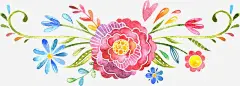 手绘卡通水彩牡丹 页面网页 平面电商 创意素材